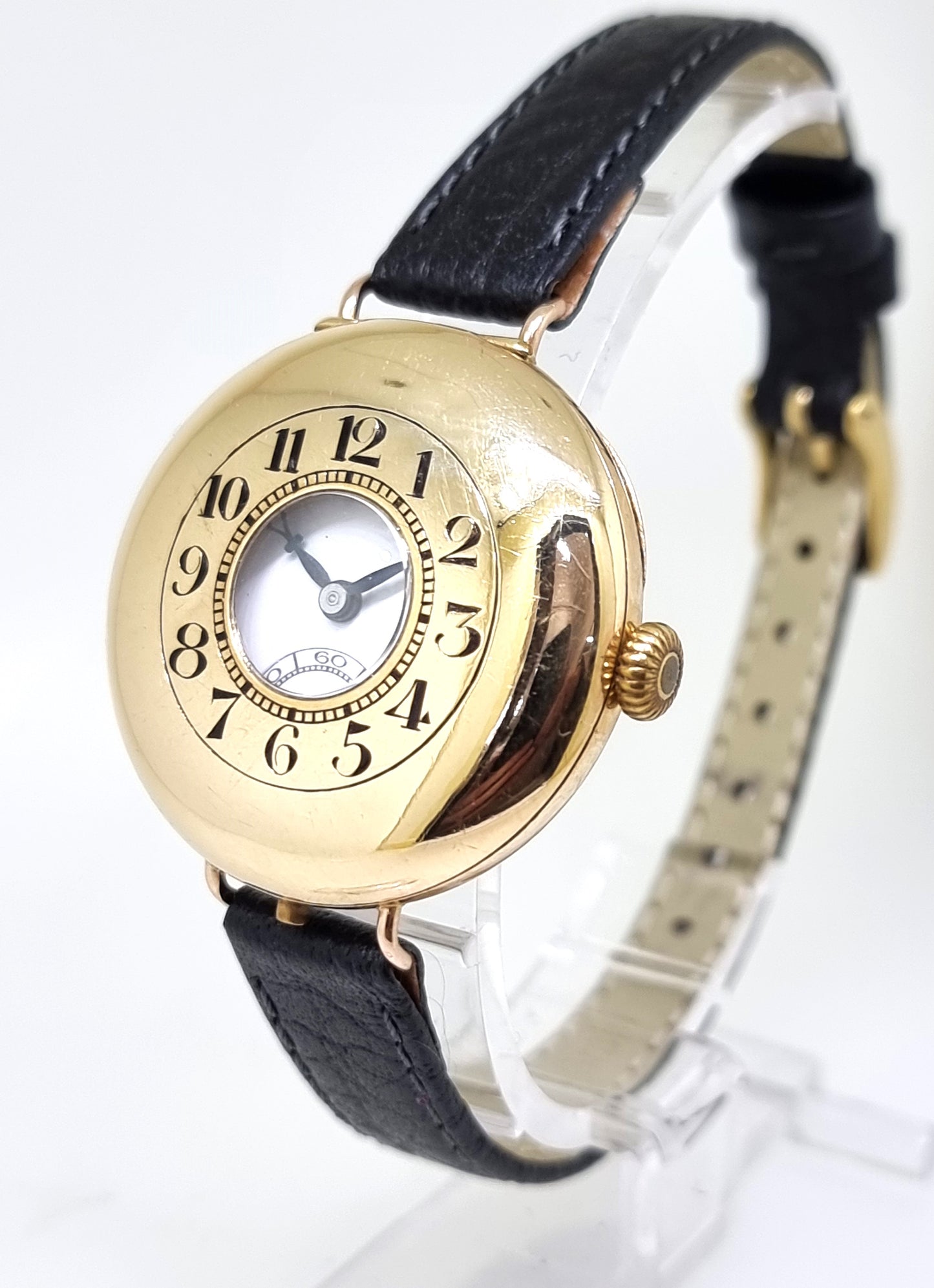 Swiss 9ct gold Demi-Hunter wristwatch