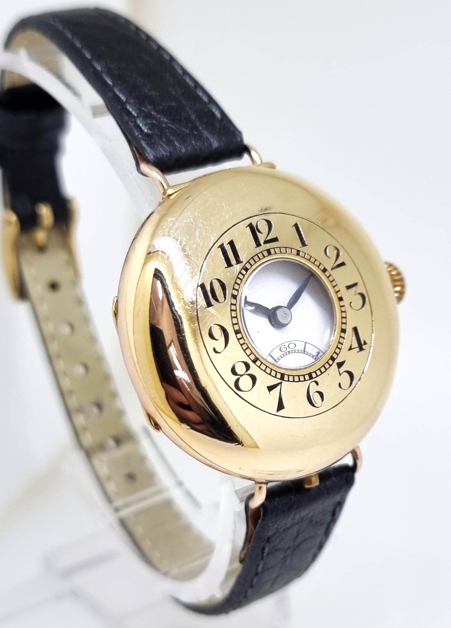 Swiss 9ct gold Demi-Hunter wristwatch