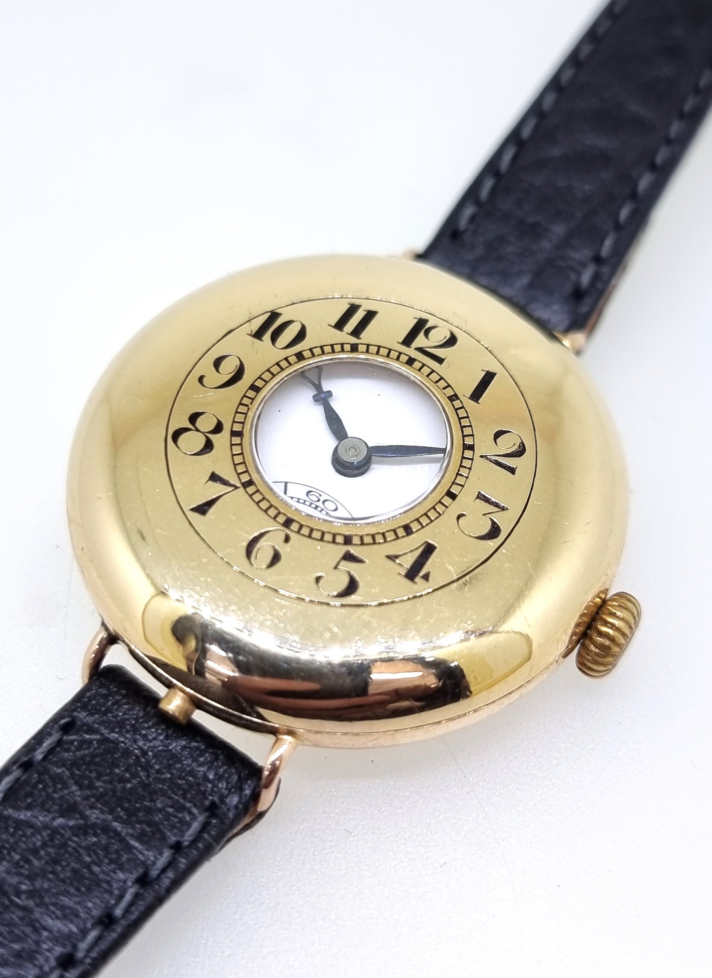 Swiss 9ct gold Demi-Hunter wristwatch