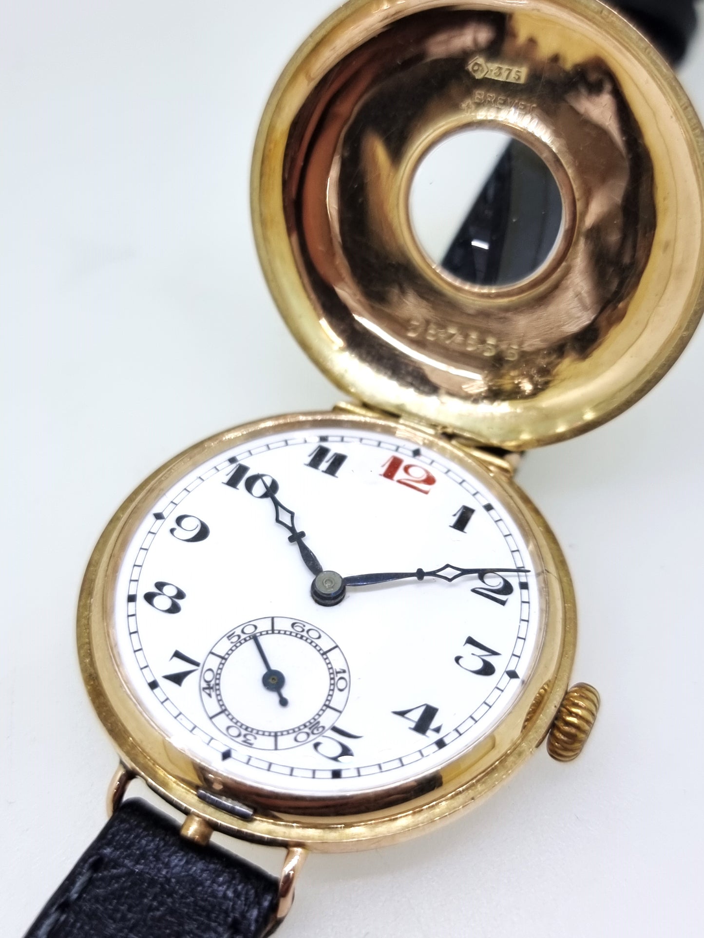 Swiss 9ct gold Demi-Hunter wristwatch