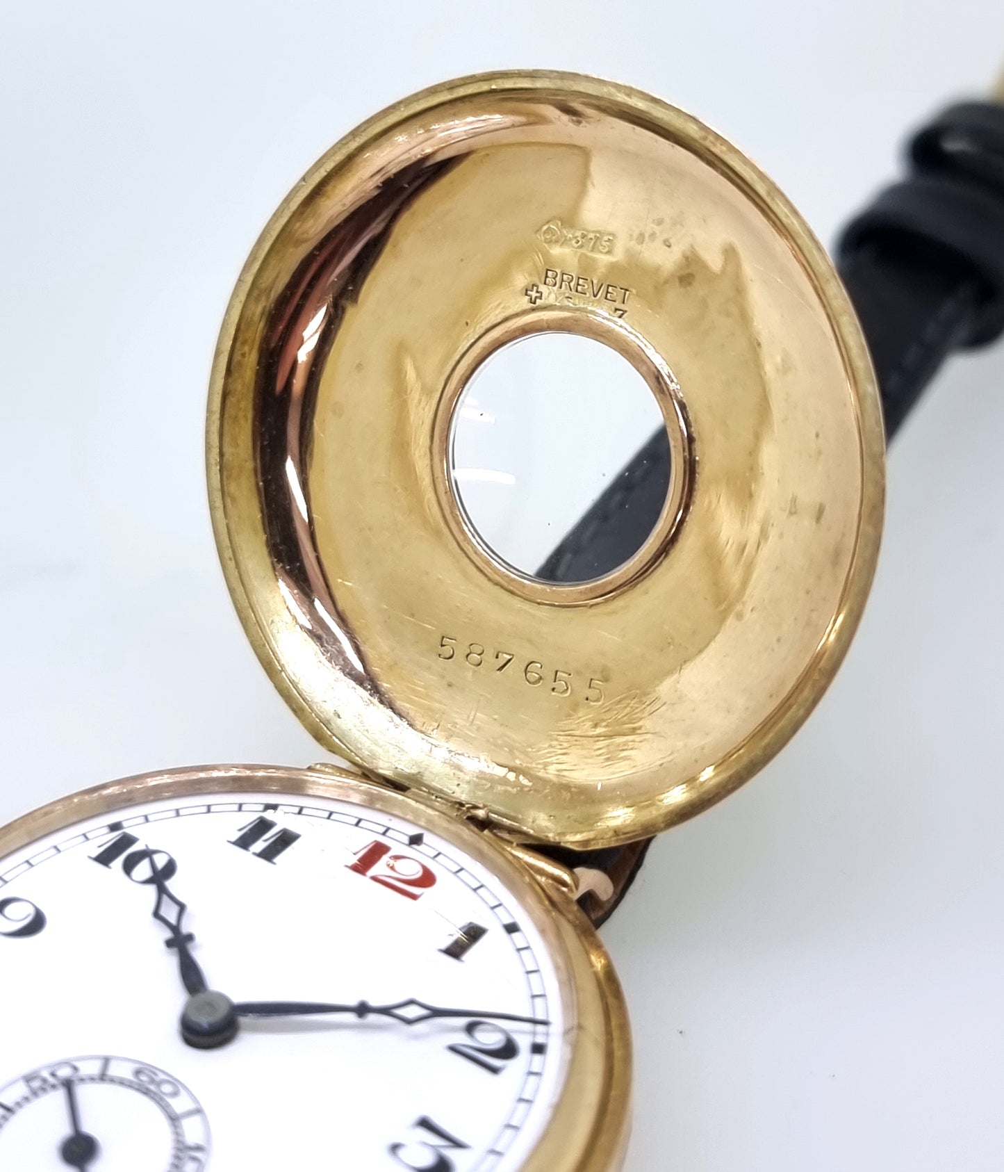 Swiss 9ct gold Demi-Hunter wristwatch