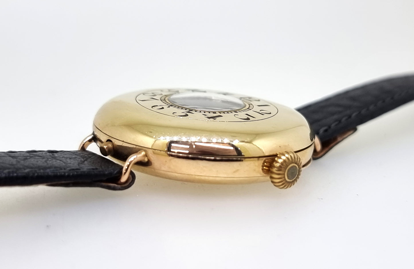 Swiss 9ct gold Demi-Hunter wristwatch